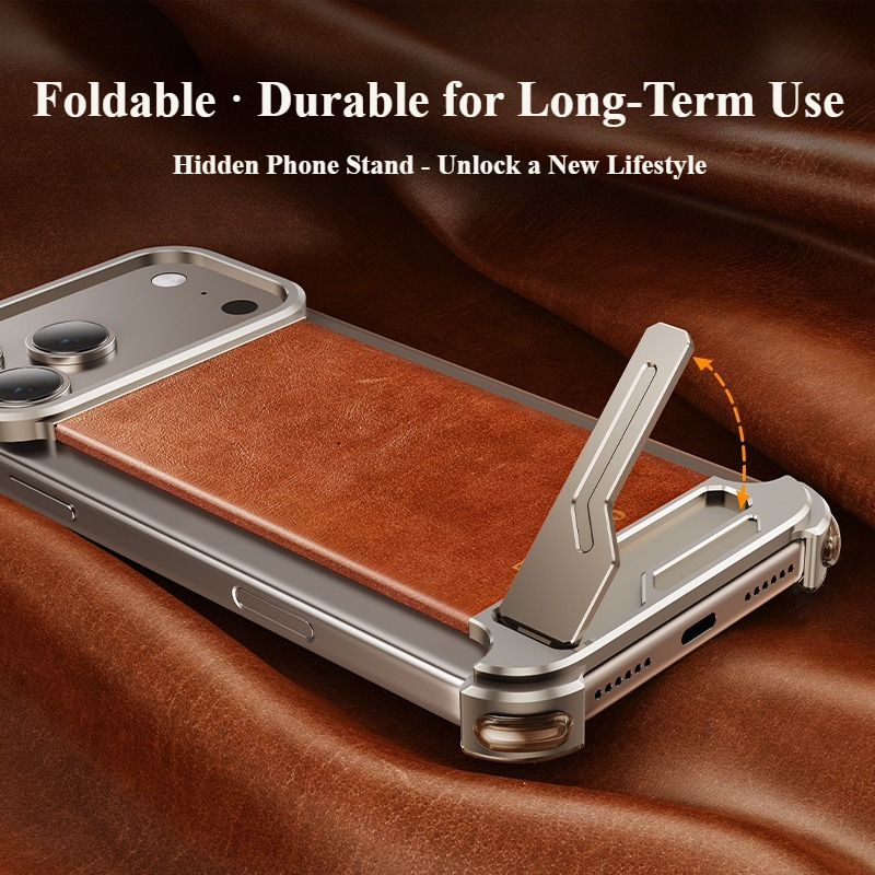 Kickstand Adjustable - Oatsbasf Leather for iPhone 17 Pro/Pro