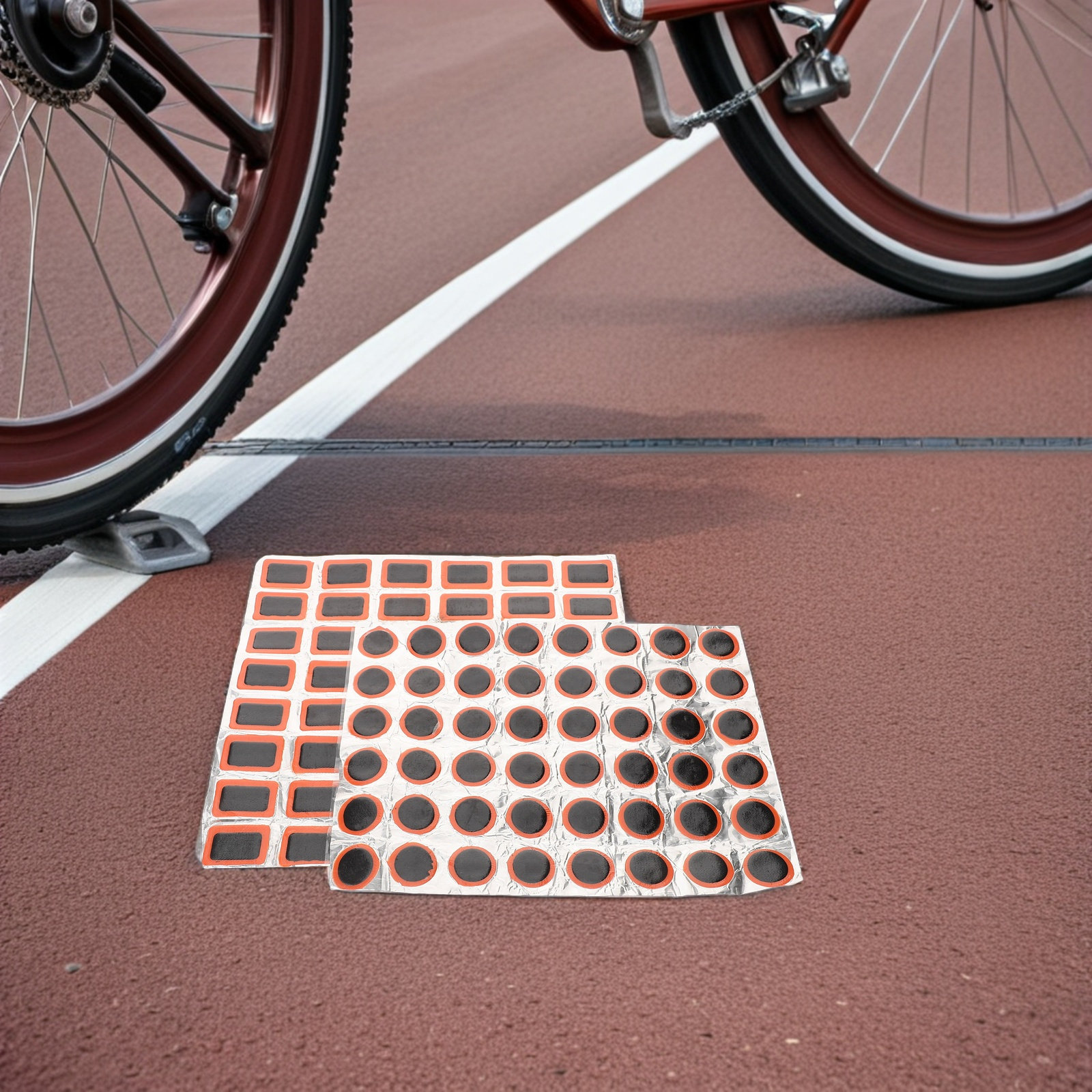Commuting On Road Bike - 4Pcs Bicycle Tire Patches Kit Self