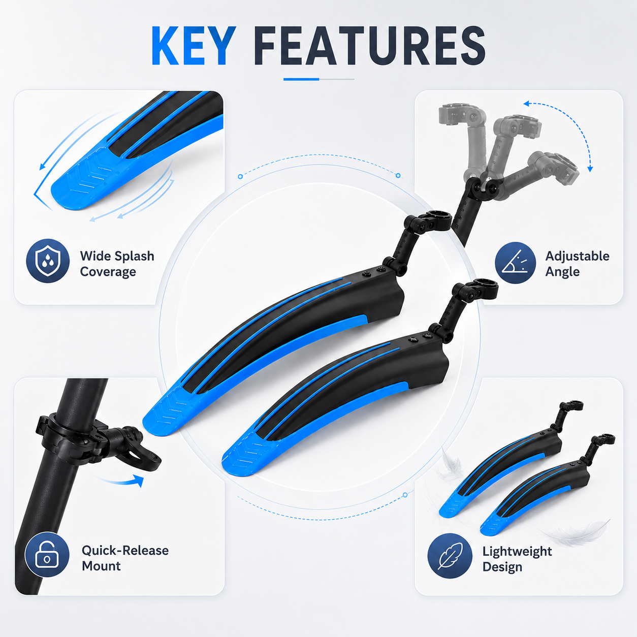 PINMOAP 2PCS Bicycle Mudguard  – Cycling Commute Rain Bewertung und Preis