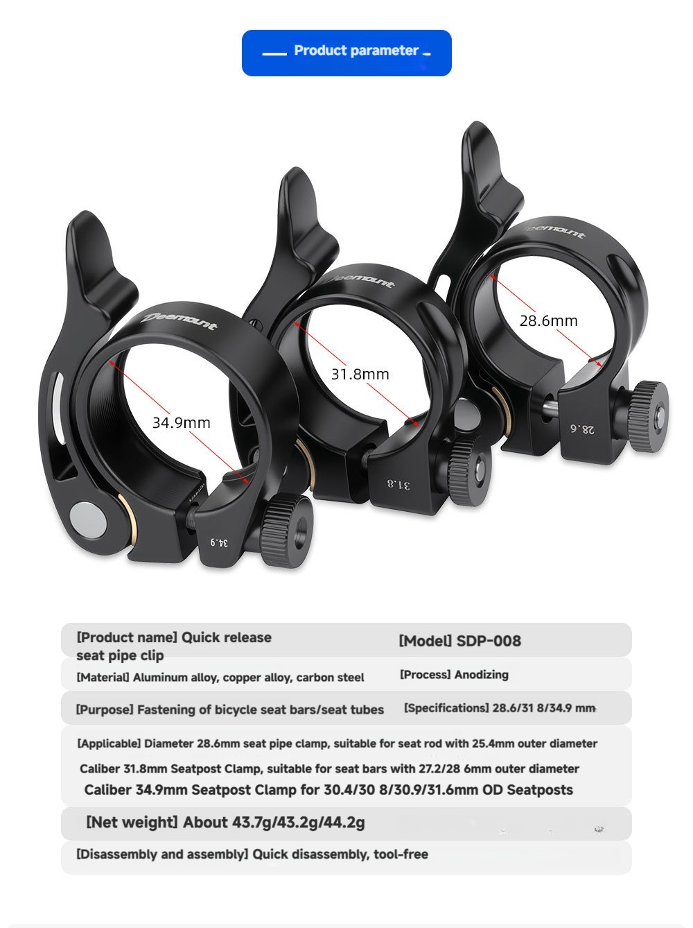 Bicycle Seat Tube Clamp Quick  – Cycling In City Bewertung und Preis